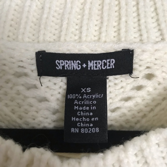 NWOT Spring + Mercer Ivory and Pearl Knit Sweater - Picture 2 of 3